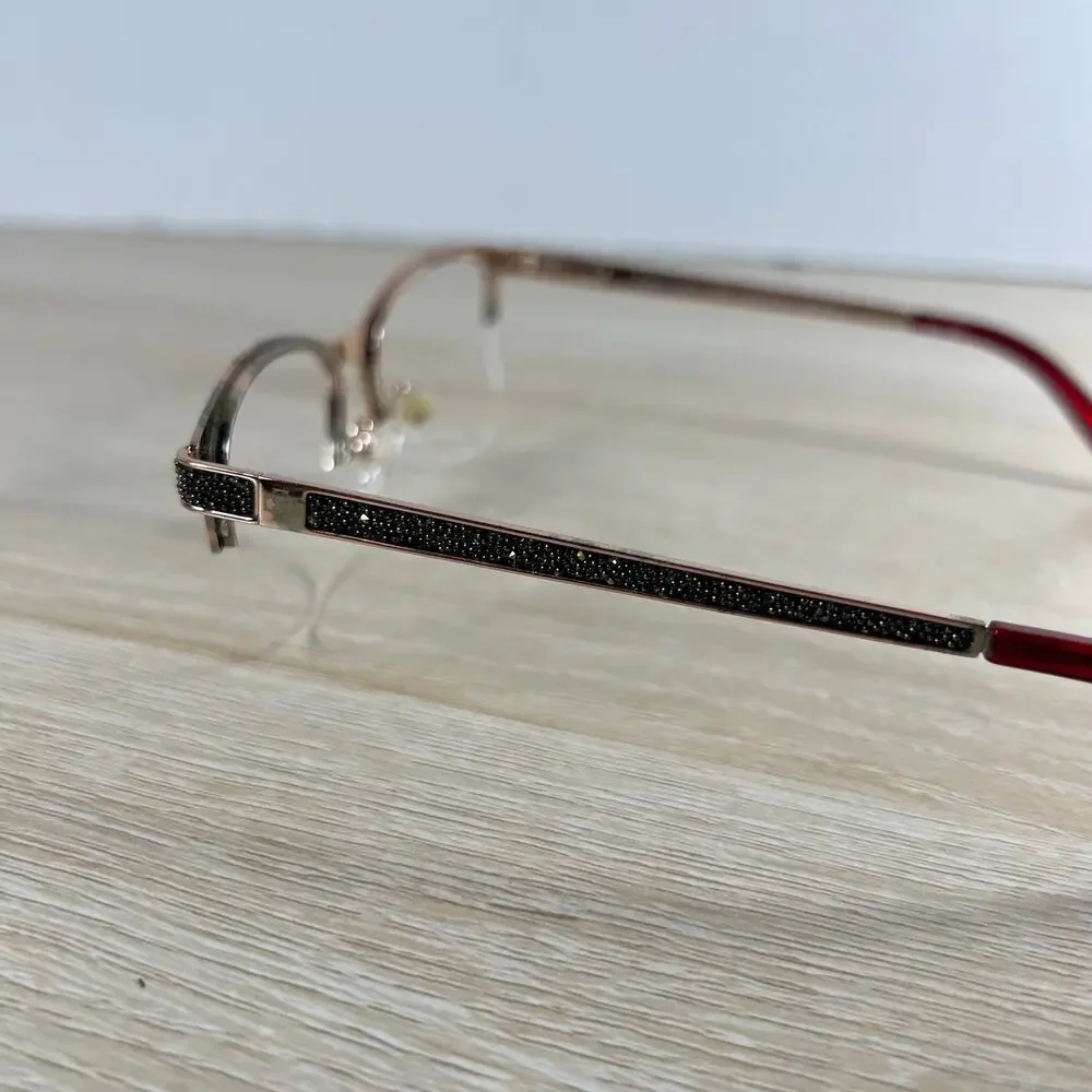 Ann Taylor Luxury Petite ATP012 C02 Half Rim Eyeglasses Red Frame Only 50-16-130
